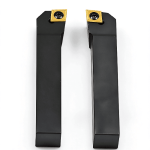 Pair of external turning tool holders fitted with carbide inserts for CNC lathe