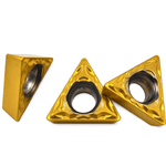 TNMG triangular carbide turning inserts, gold coated for steel turning