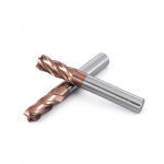 Two 4 flute TiSiN coated solid carbide end mills for CNC metal cutting